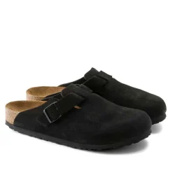 Birkenstock Boston SFB for Women - Black Suede