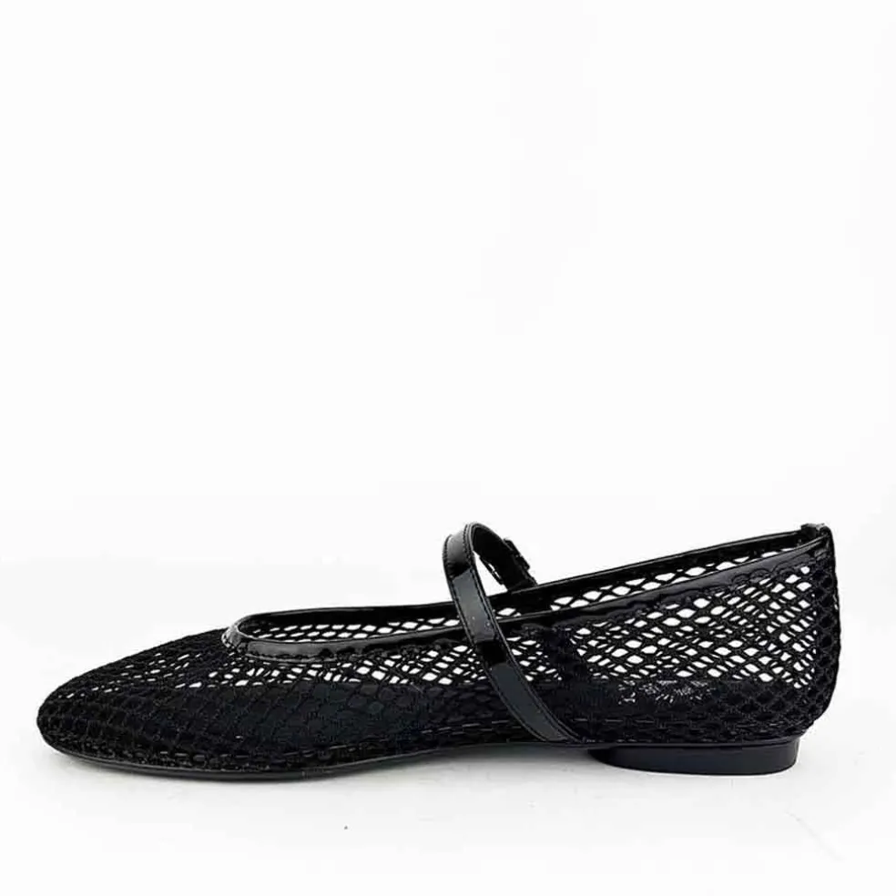 Grace Perth Mesh Flat - Black