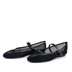 Grace Perth Mesh Flat - Black