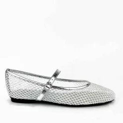 Grace Perth Mesh Flat - Silver