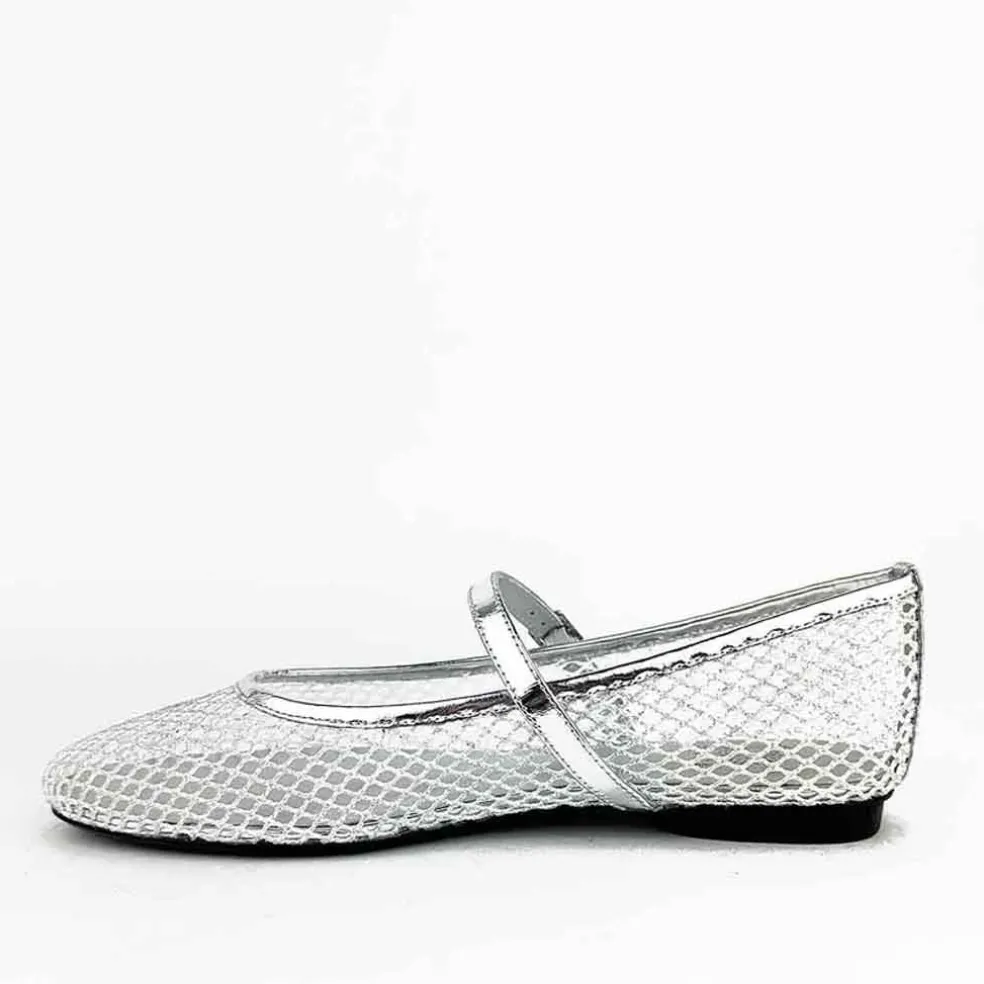 Grace Perth Mesh Flat - Silver