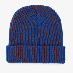 Verloop Simple Rib Knit Beanie - Cobalt/Rust