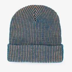 Verloop Simple Rib Knit Beanie - Teal/Peach