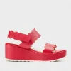 Wonders Red Wedge Sandal