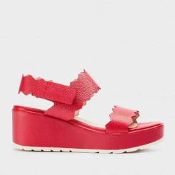 Wonders Red Wedge Sandal