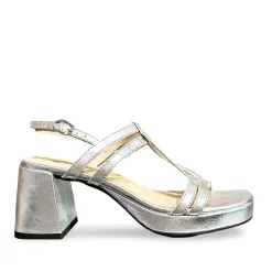 Wonders Silver T-Strap Sandal
