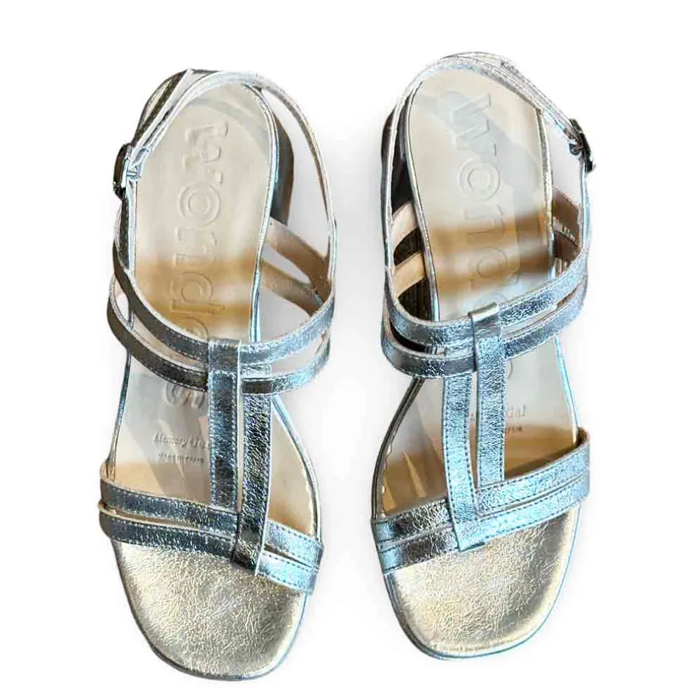 Wonders Silver T-Strap Sandal