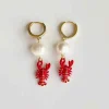 Yellow Dots Studio - Red Lobster Earrings