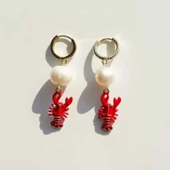 Yellow Dots Studio - Red Lobster Earrings