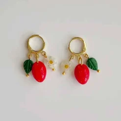 Yellow Dots Studio - Strawberry Harvest Earrings
